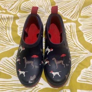 Joules Dog Print Rain Shoes / Garden Clogs – Women’s Size 8